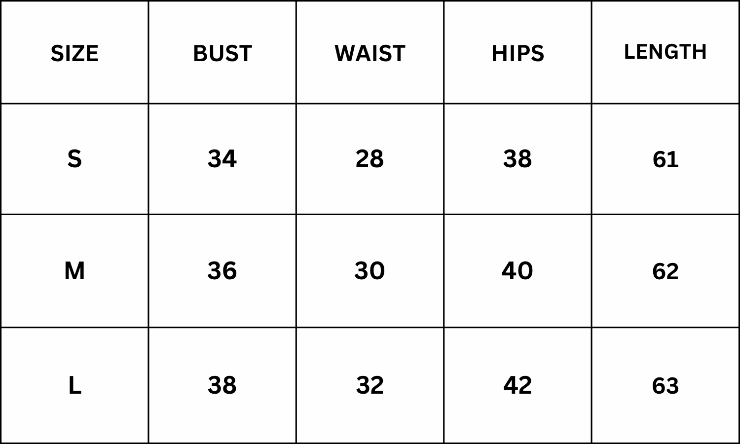 Size Chart for Magnolia Maxi Dress -Pink