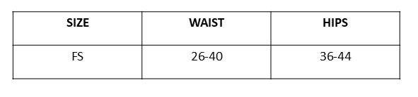Size Chart for Nyxa Skirt - Black