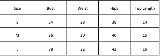 Size Chart for Miros Top-Khaki
