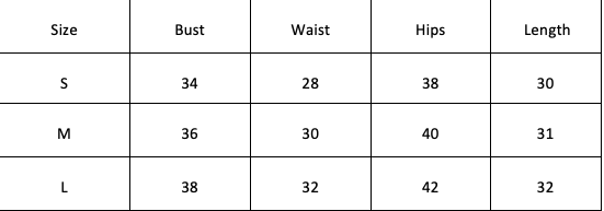 Size Chart for Sadhna Ghylan X Miakee - Ballerina