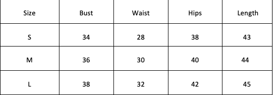 Size Chart for Black Bliss Maxi Dress-Black