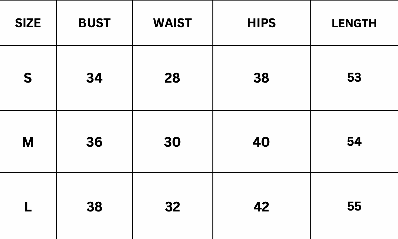 Size Chart for Calisse Maxi Dress - Brown