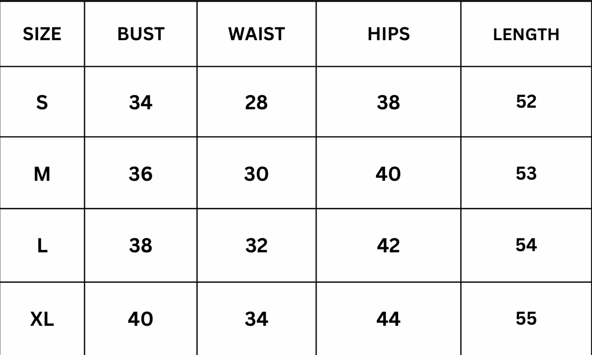 Size Chart for Aspen Maxi Dress - Yellow