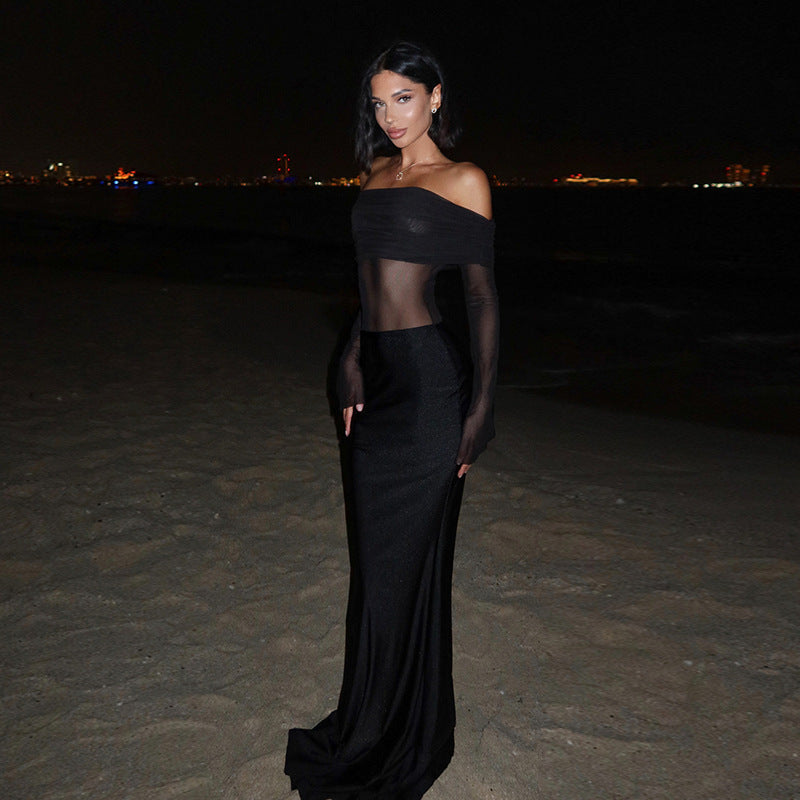 Ethereal Angel Maxi Dress - Black