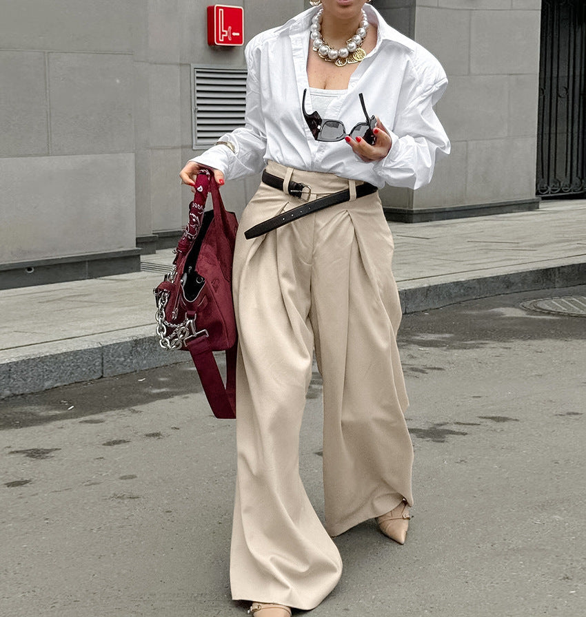 NYC Wide leg Pants - Khaki