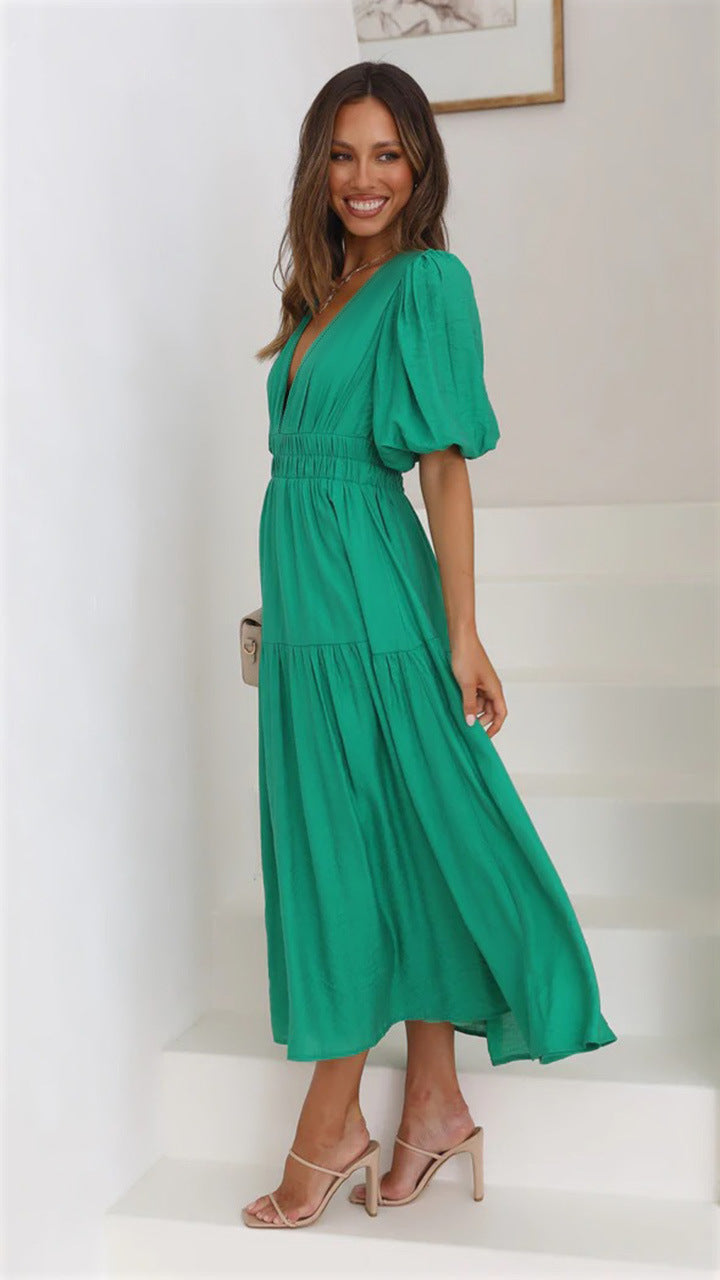 Brunch It Right Midi Dress - Dark Green