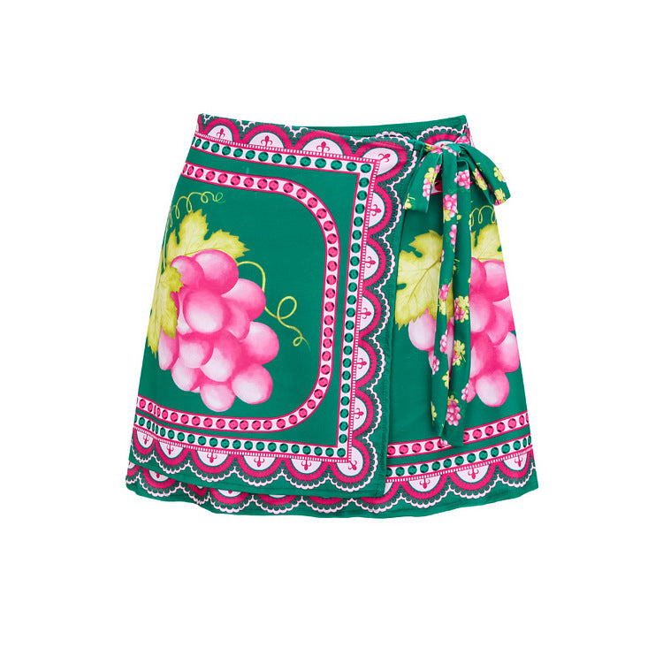 Retro Ruffle - Short Skirt - Green