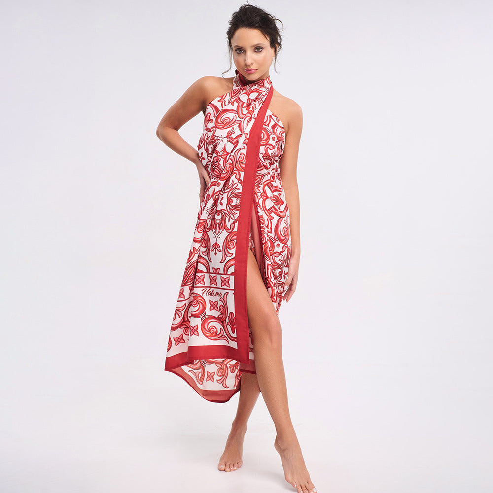 Seaside Rouge Wrap Skirt - Red