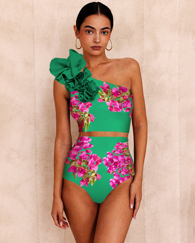 Floral Shore Bikini Set - Green