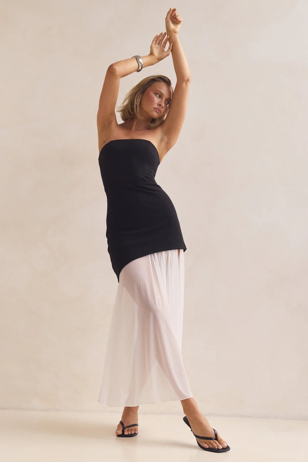 Dream Weaver Maxi Dress - Black/White