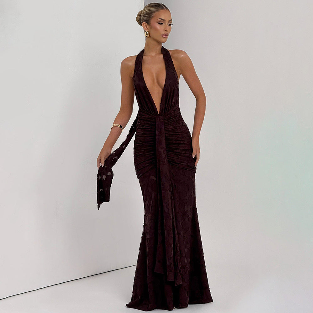 Nerina Maxi Dress - Brown