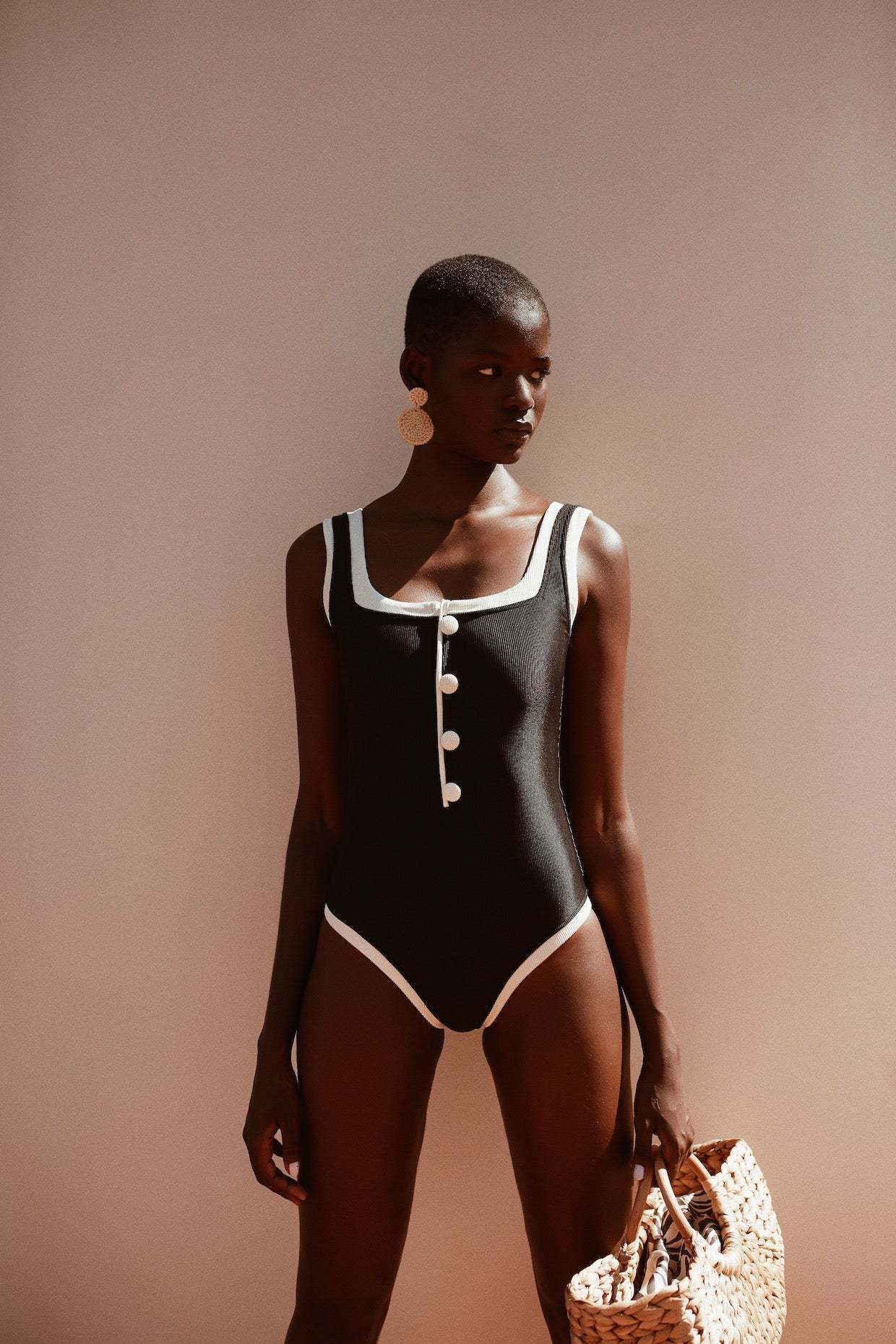 Storme Swimsuit Short Skirt Set - Black