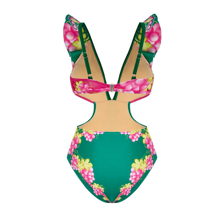 Retro Ruffle Monokini - Green