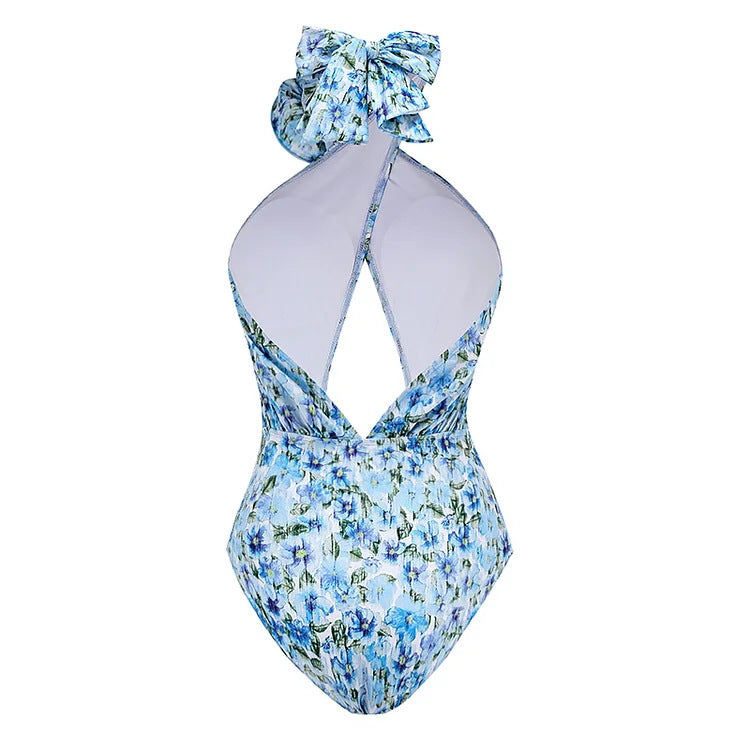 Aqua One Piece Swimsuit  - Blue