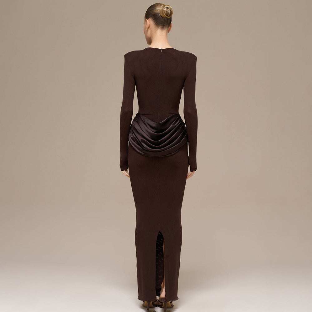 Hosé Maxi Dress - Brown
