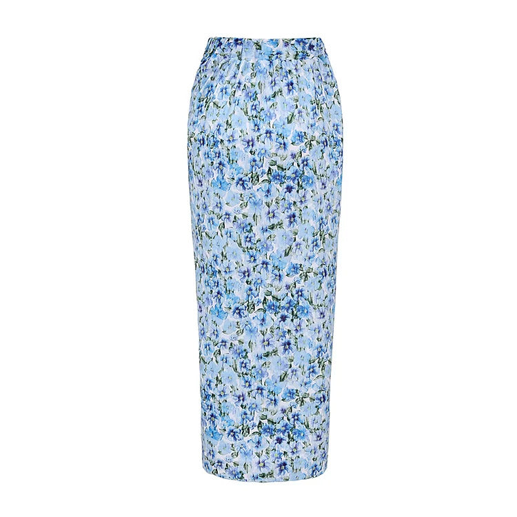 Aqua Wrap Skirt  - Blue