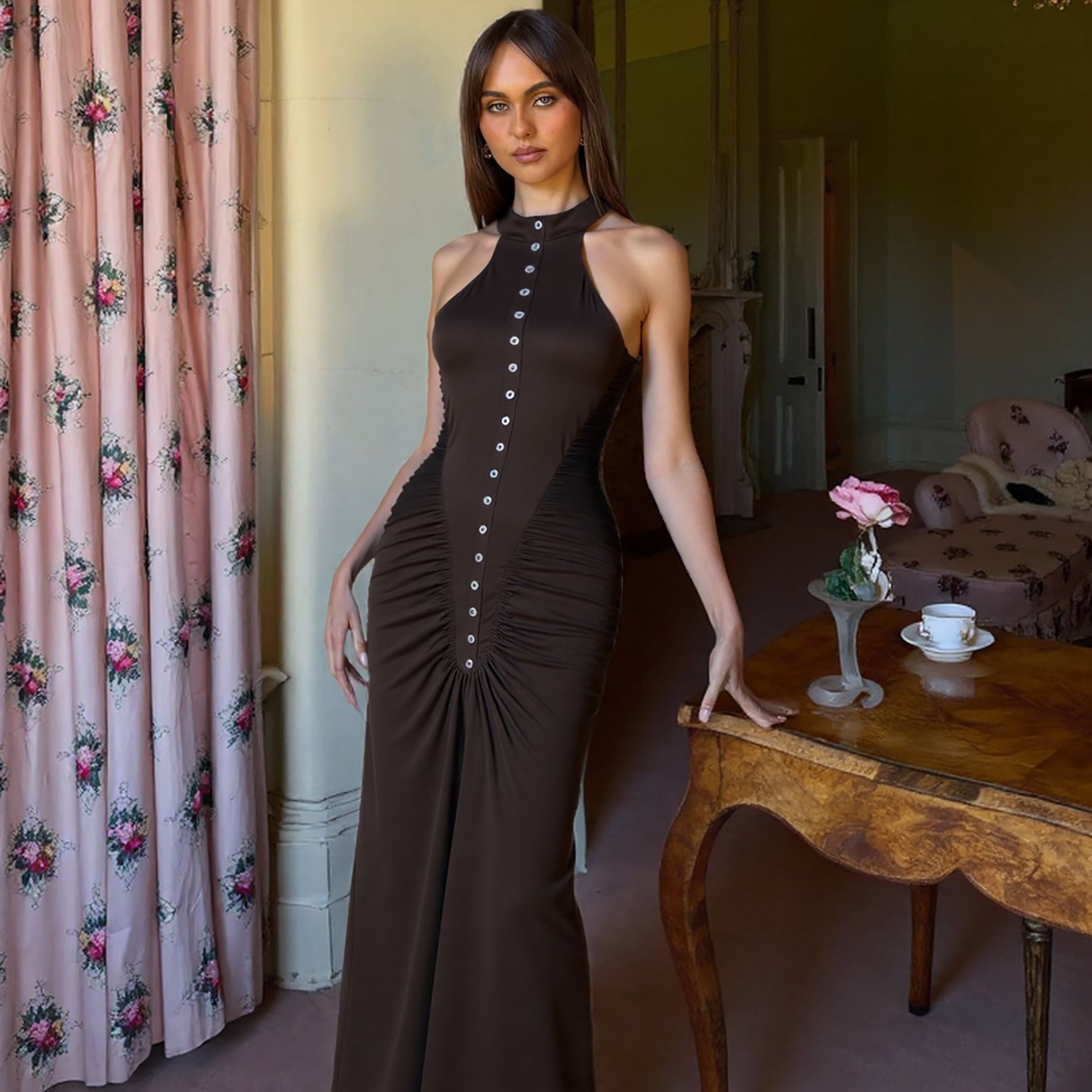 Janice Maxi Dress - Brown