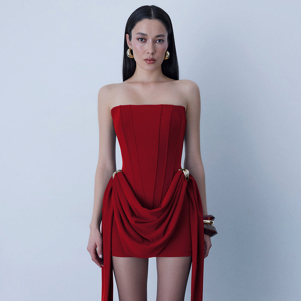 Gans Mini Dress - Red