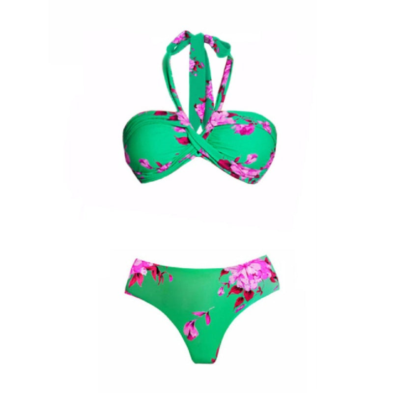 Florida Halter Neck Bikini Set - Green