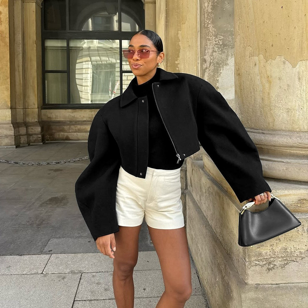 Lira Jacket Top - Black