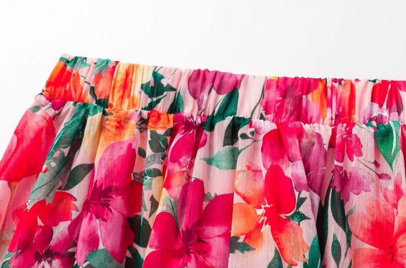 Paisley Umbrella Skirt - Pink