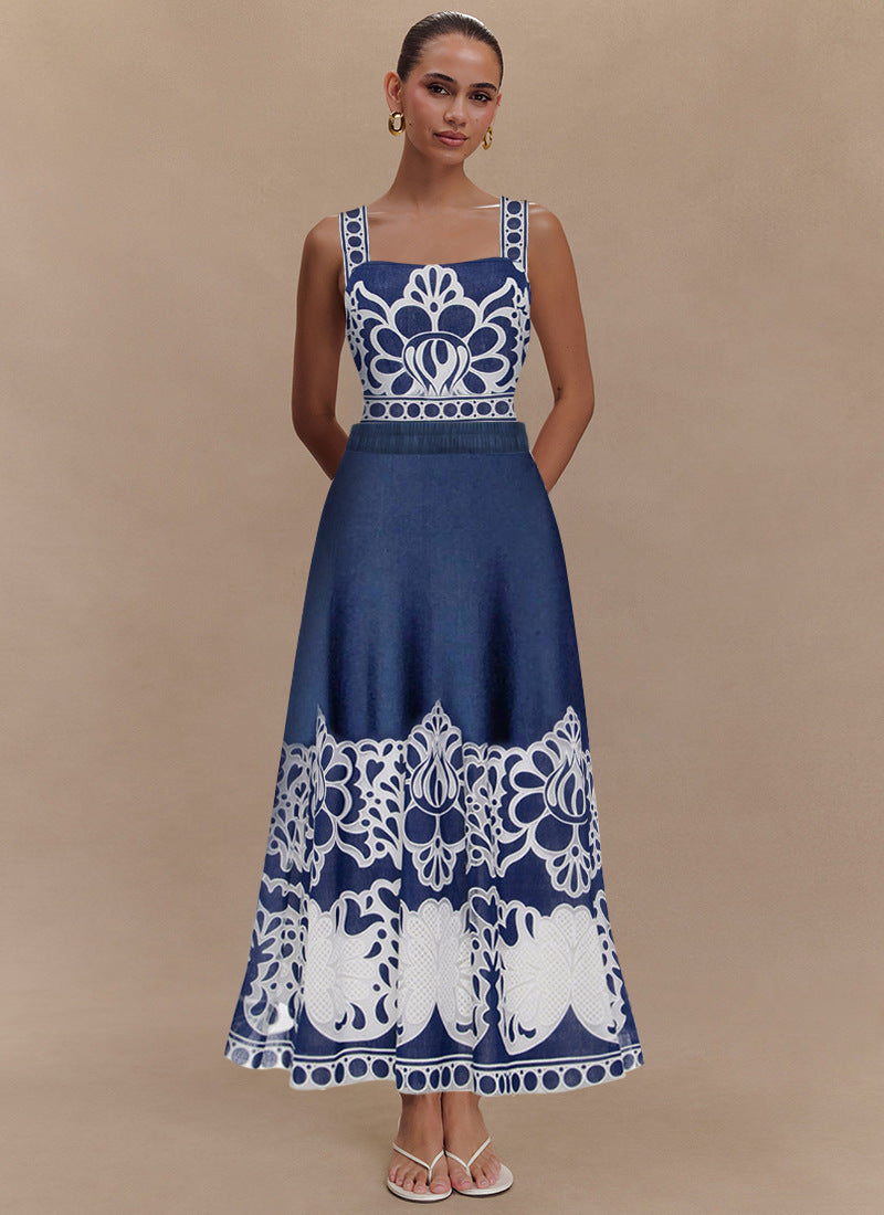 Monaco Blue Swimsuit Skirt - Blue