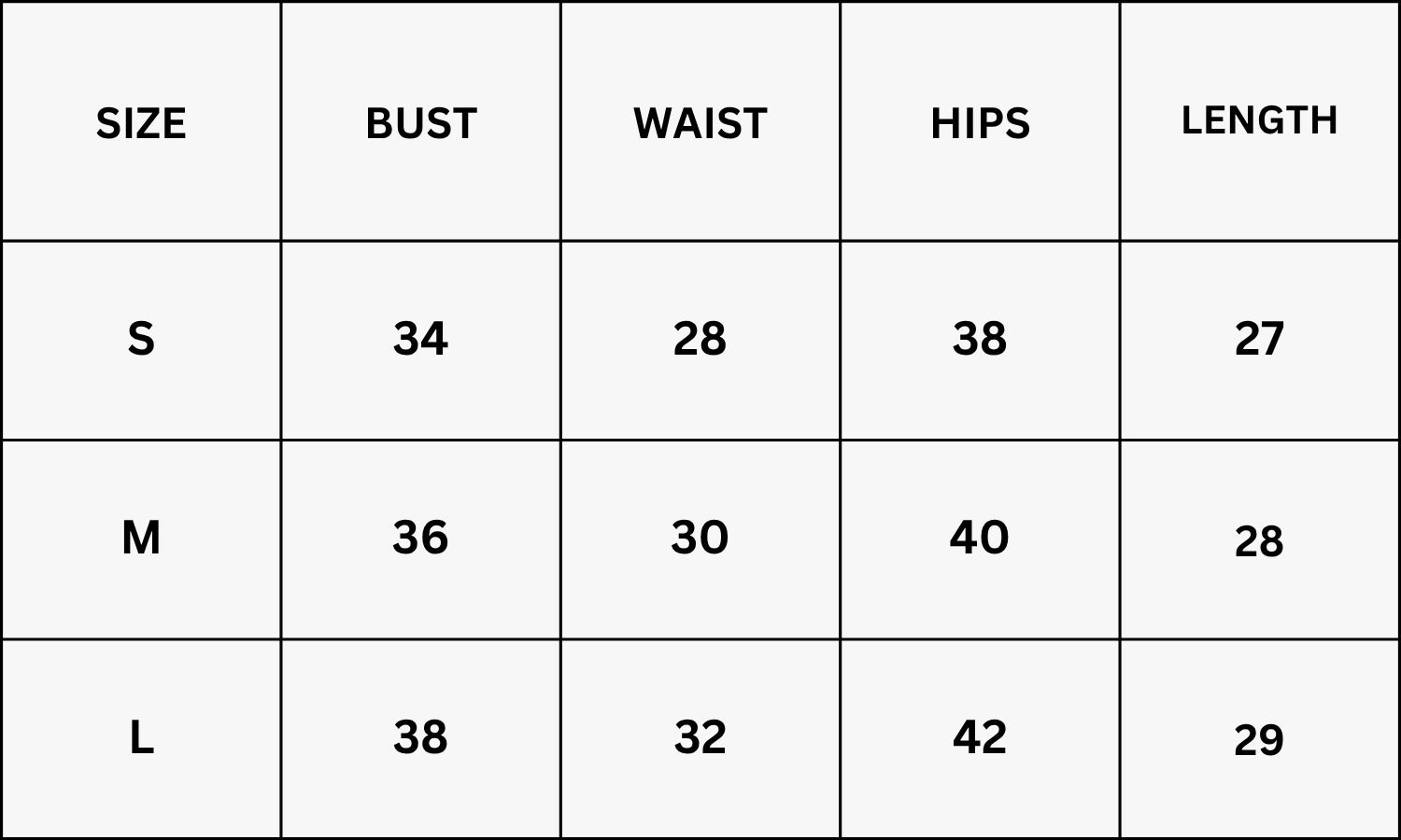 Size Chart for Renys Mini Dress - Apricot