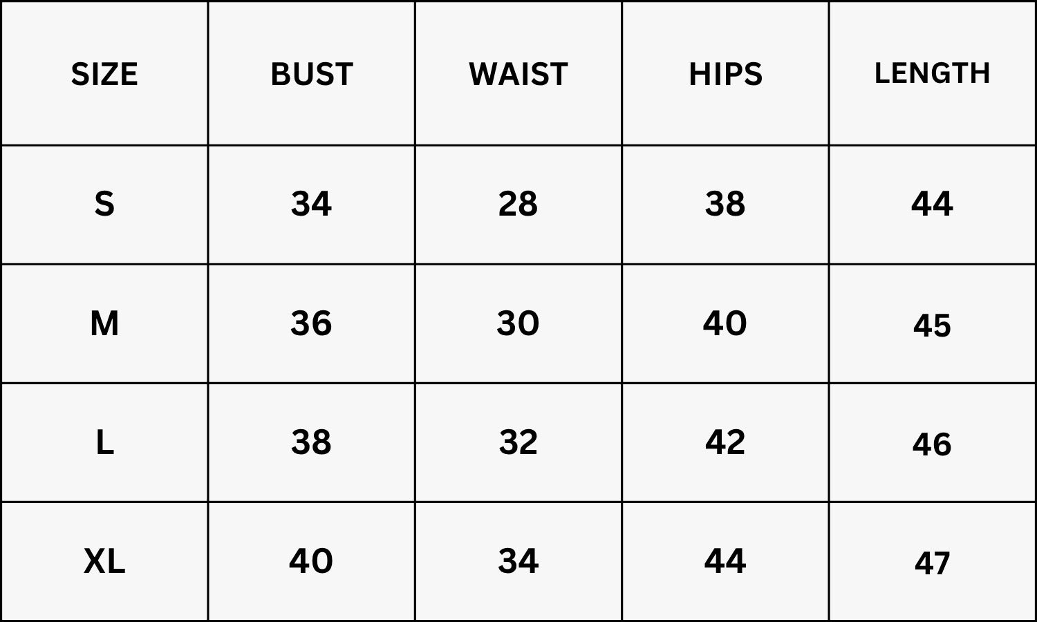 Size Chart for Mocha 2 piece Maxi Dress - Brown