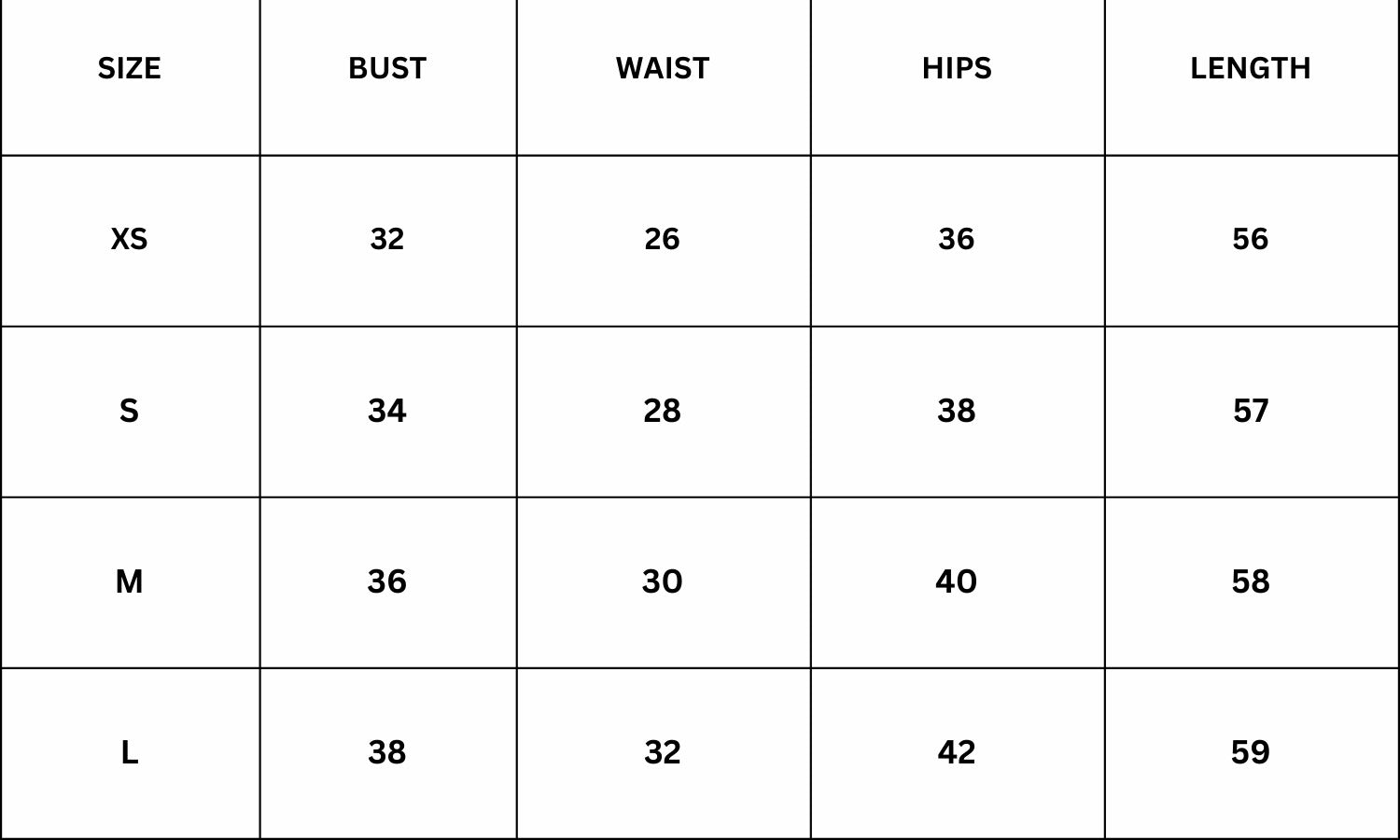 Size Chart for Cadence Maxi Dress - Red