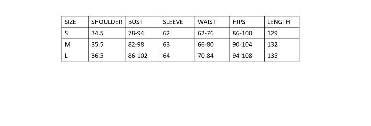 Size Chart for Ross Maxi Dress - Red