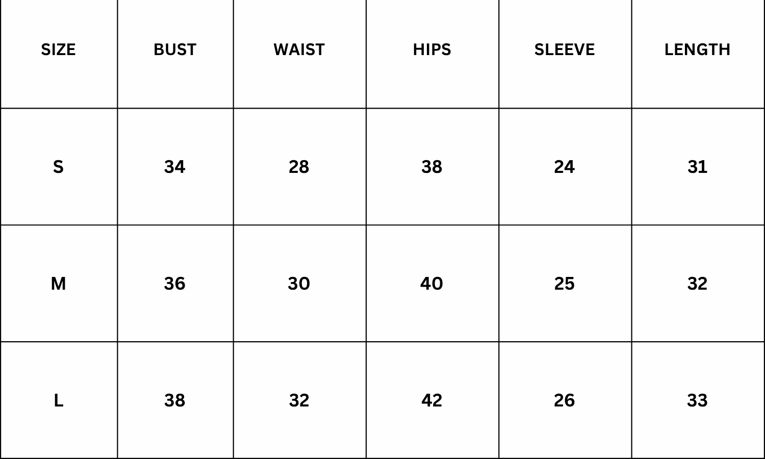 Size Chart for Audrey Mini Dress - Yellow