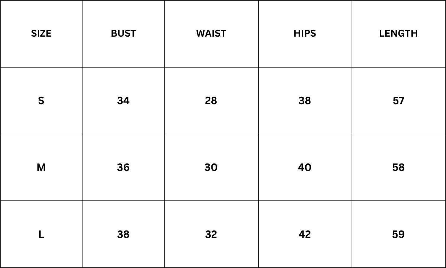 Size Chart for Siela Maxi Dress - Navy Blue