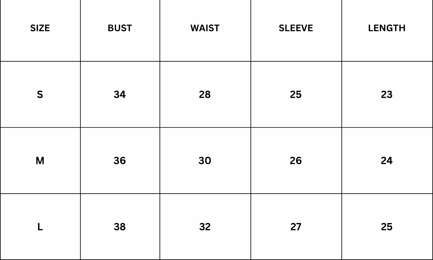 Size Chart for Alex Blazer - White
