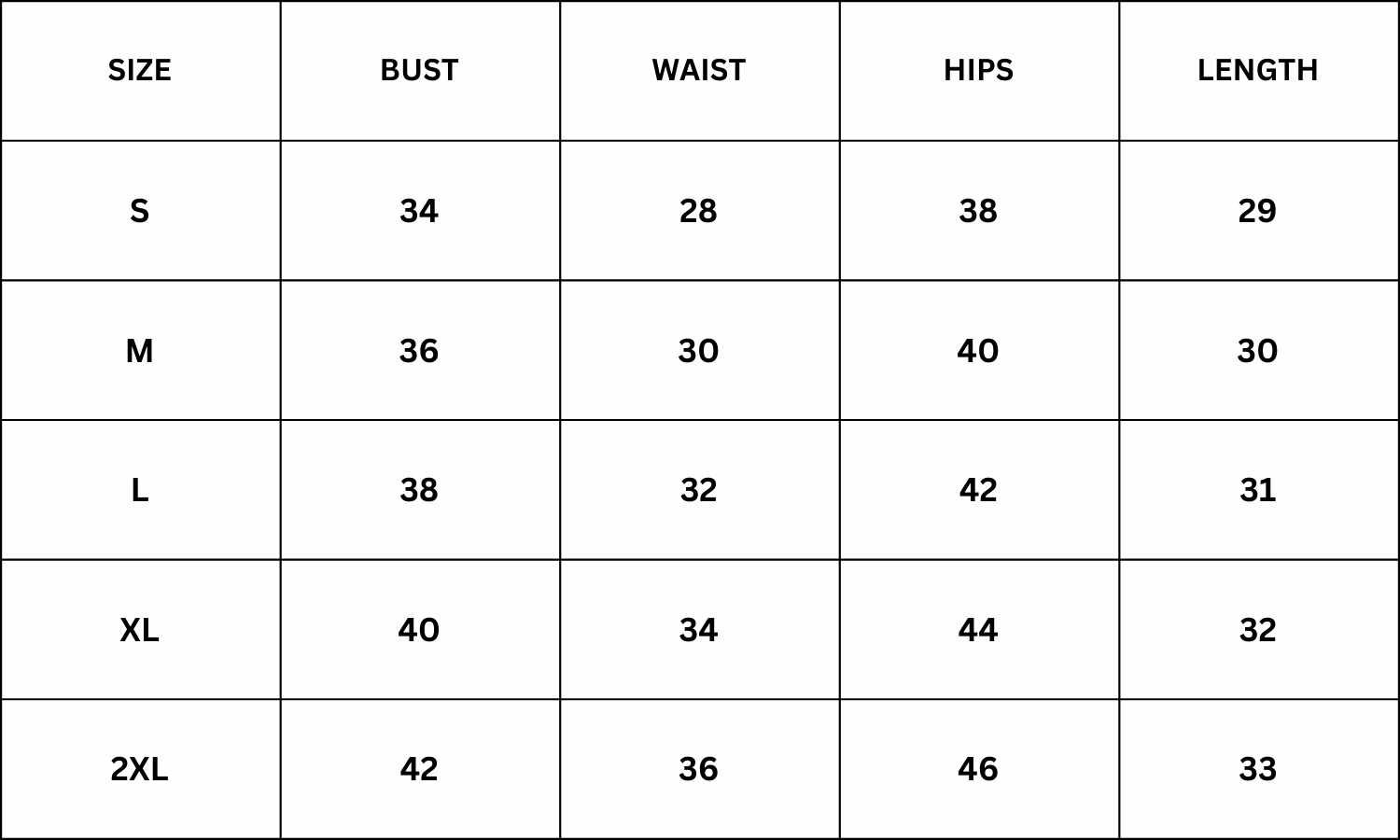 Size Chart for Laila Romper - Pink