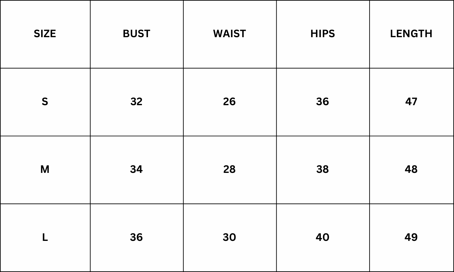 Size Chart for Slate Maxi Dress - Apricot