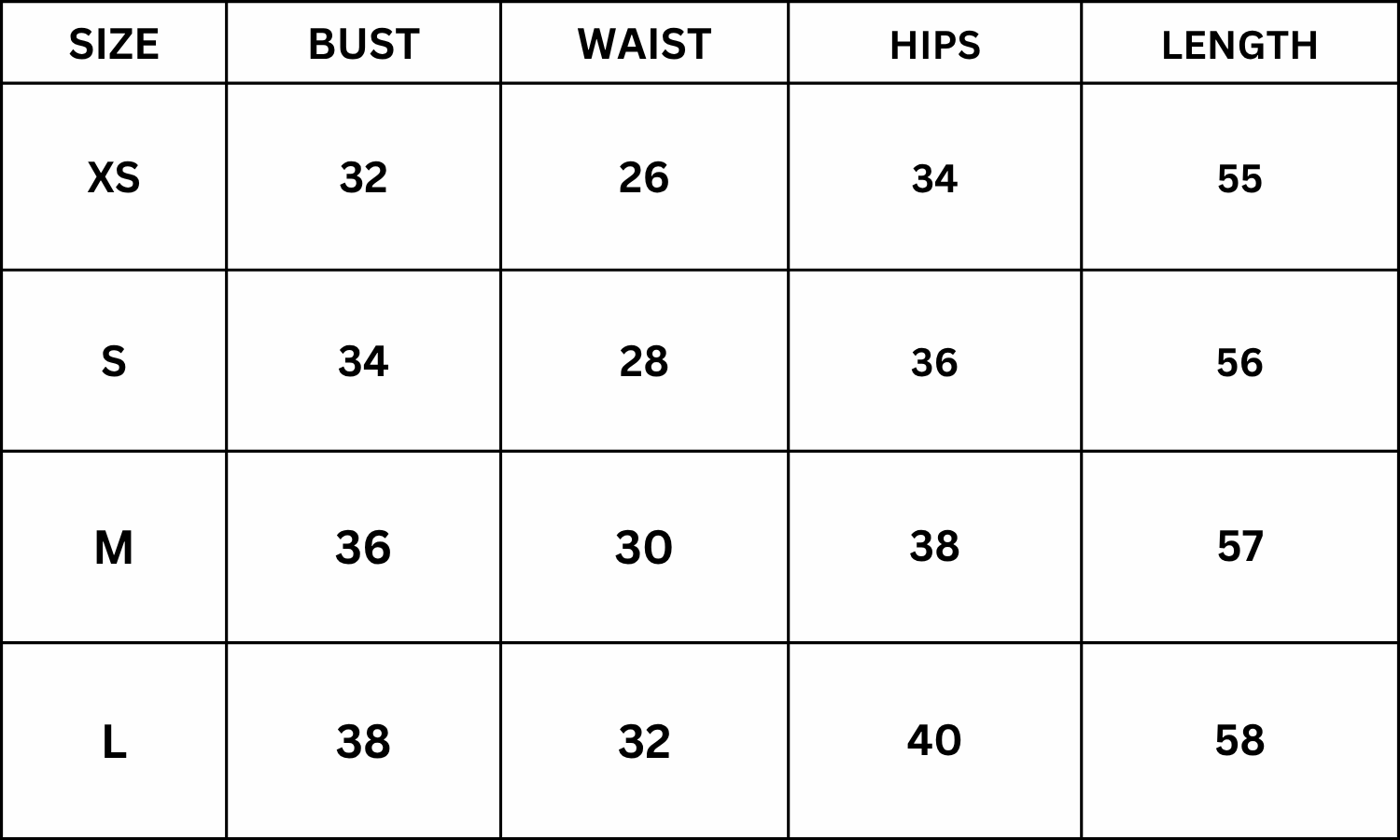 Size Chart for Averine Maxi Dress - Deep Brown