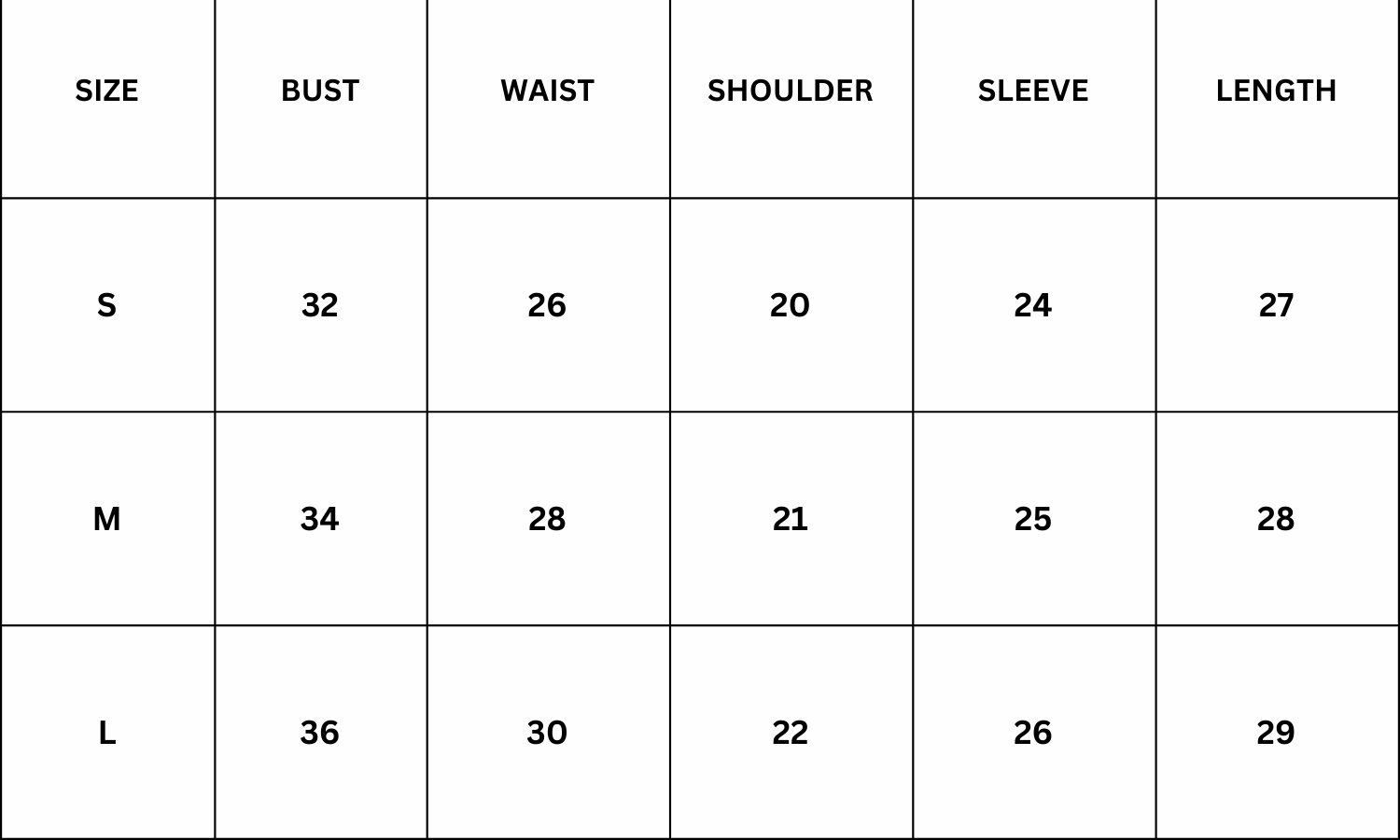 Size Chart for Meryl Blazer - Apricot