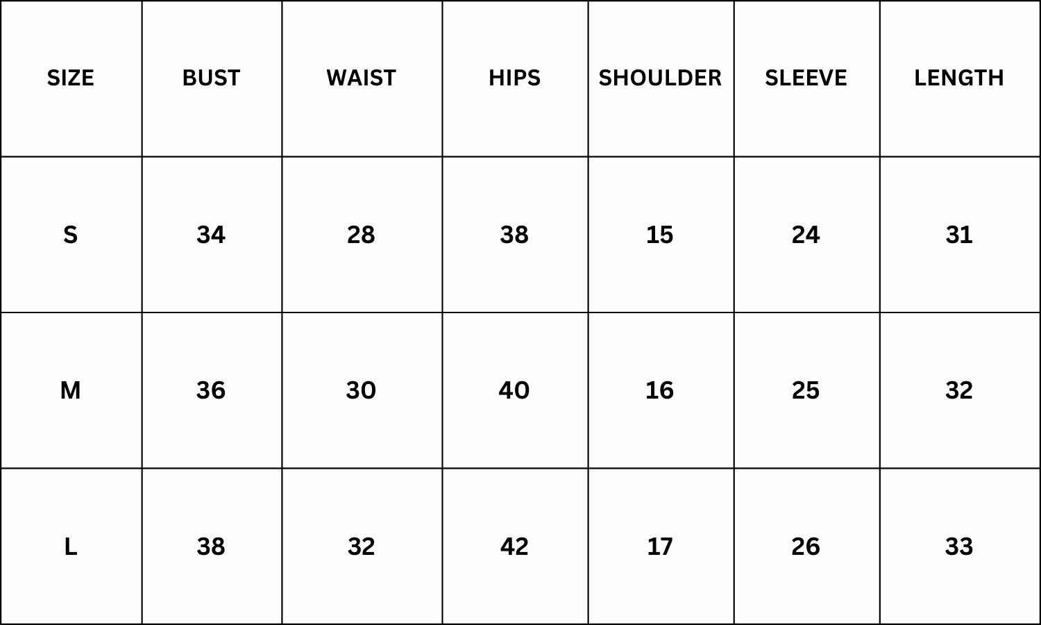 Size Chart for Sigler Mini Dress - Black