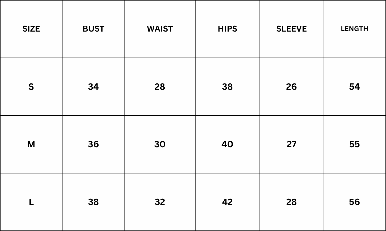 Size Chart for Monroe Dress - Pink