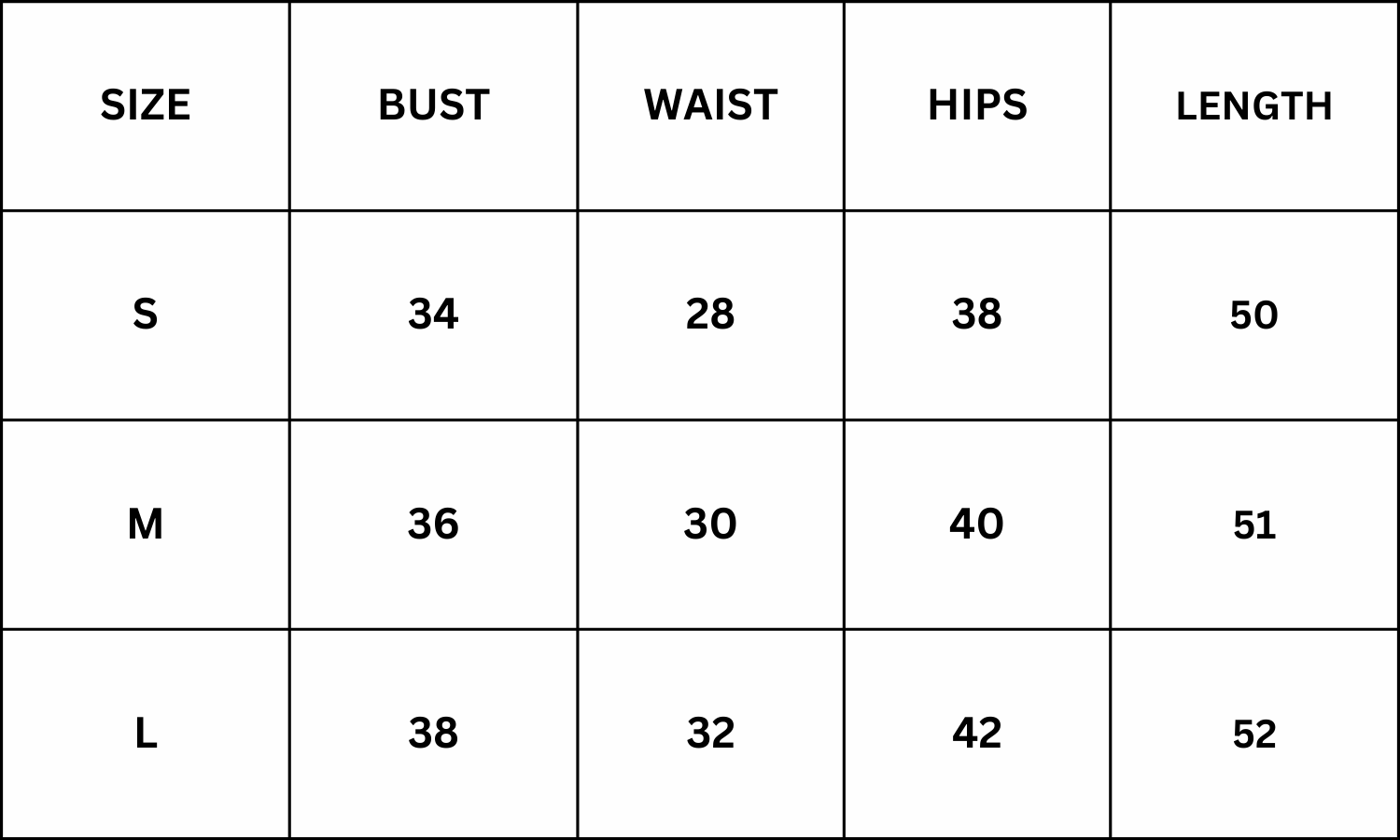 Size Chart for Apri Noir Jumpsuit - Pink