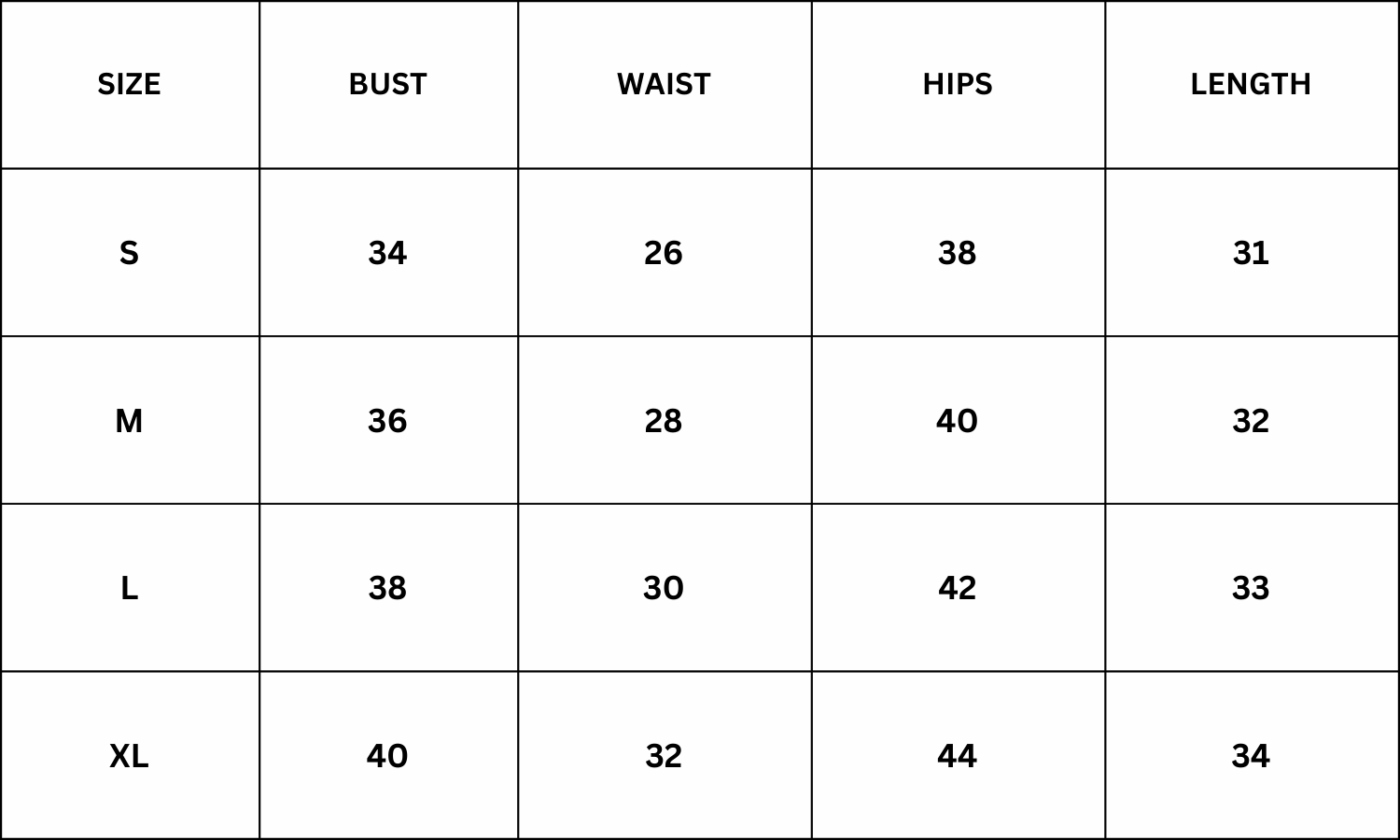 Size Chart for Alessandra Mini Dress - Blue