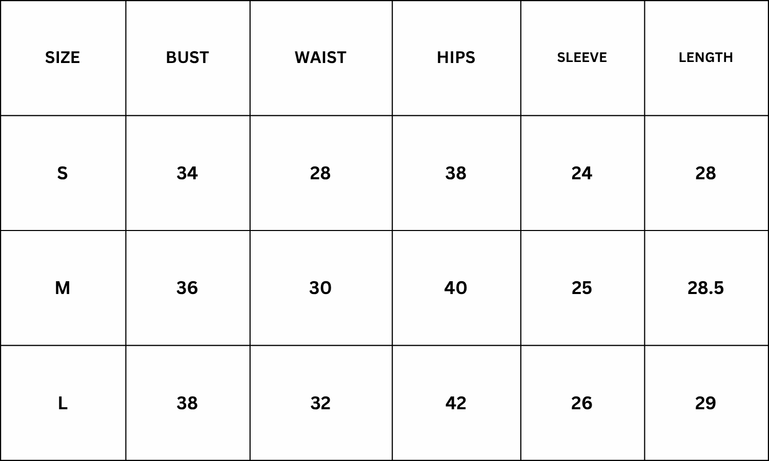 Size Chart for Mon Cherie Dress - Red