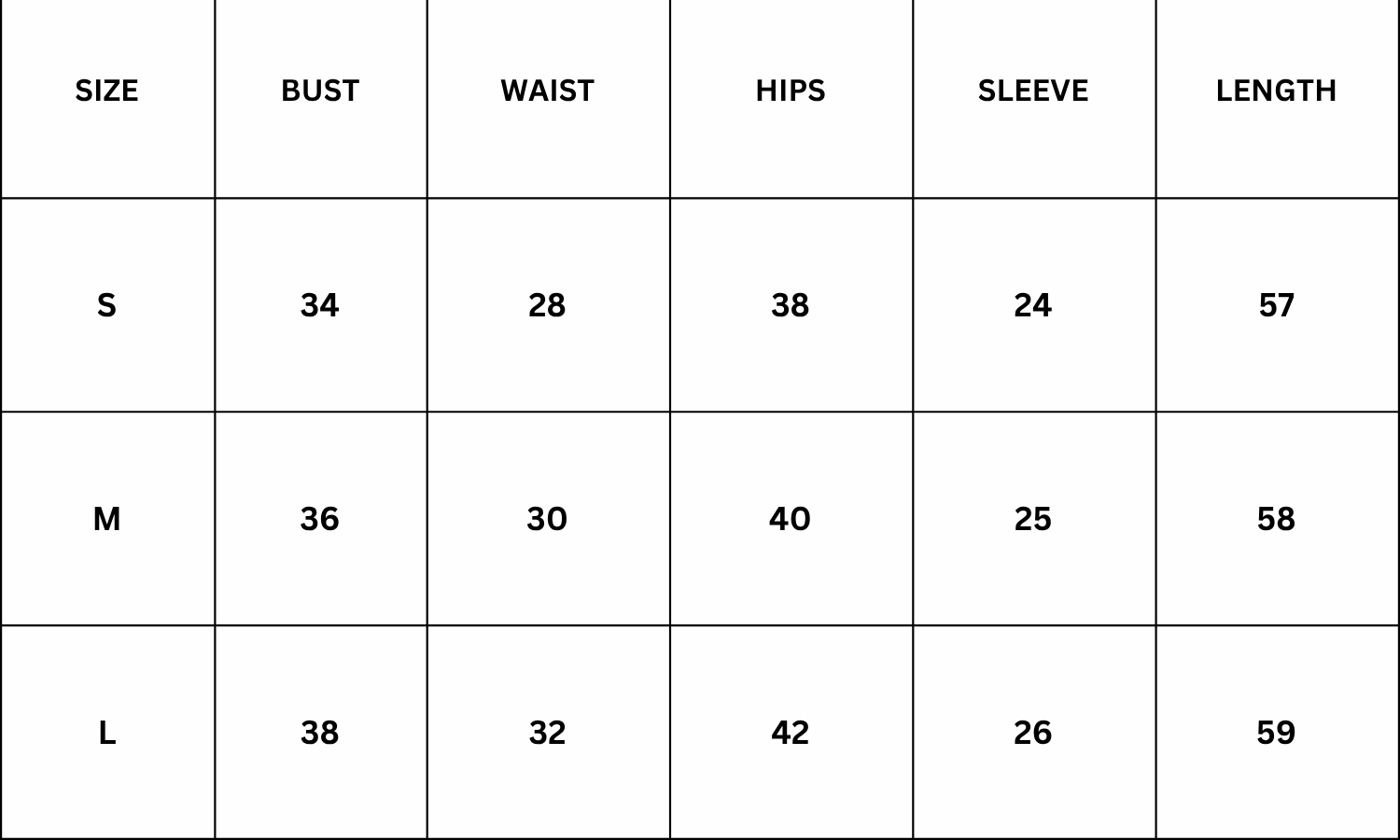 Size Chart for Bethel Maxi Dress - Navy Blue