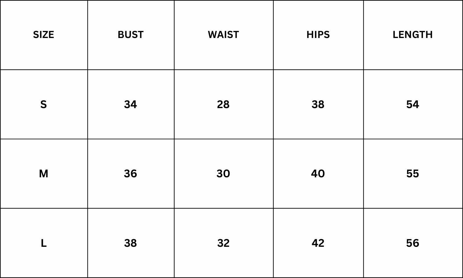 Size Chart for Sarafya Maxi Dress - Khaki