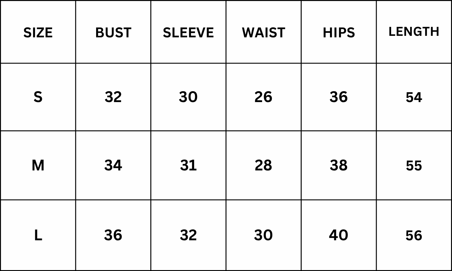 Size Chart for Ronnie Sheer Dress - Khaki