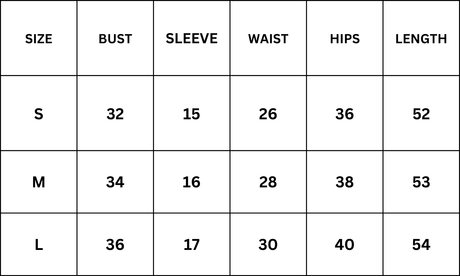 Size Chart for Gemini Rising Dress - Off White