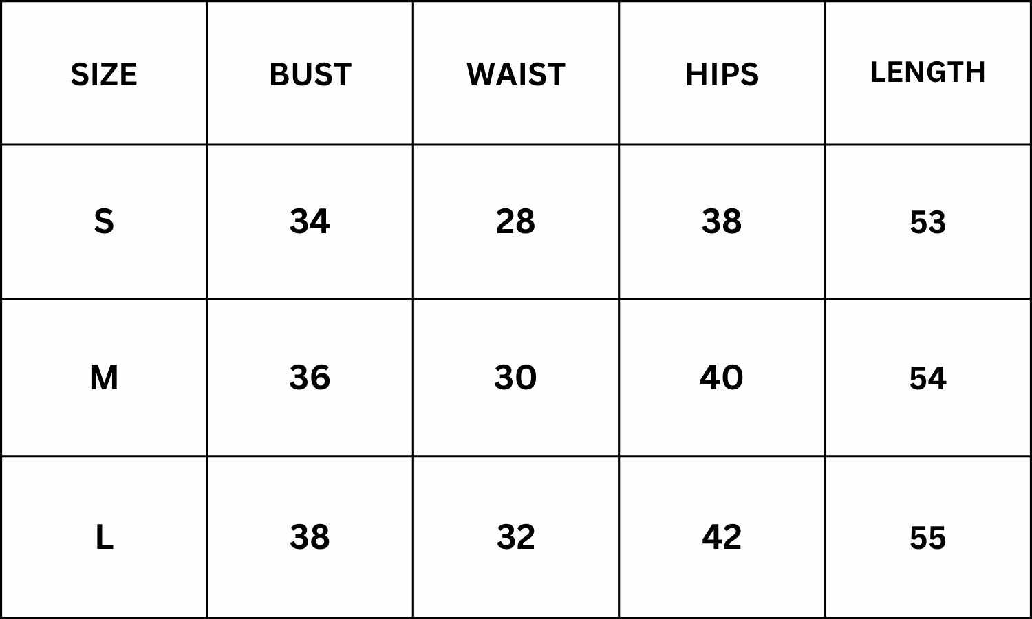 Size Chart for Vivaya Maxi Dress - Yellow