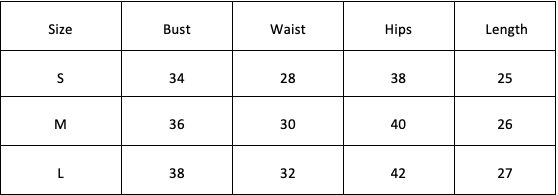 Size Chart for Saskia Mini Dress-White