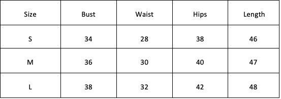 Size Chart for Hazel Flare Dress-Khaki