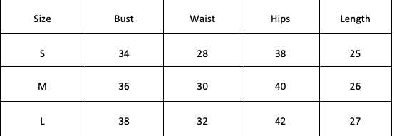 Size Chart for Classic Off-Shoulder Dress-Black